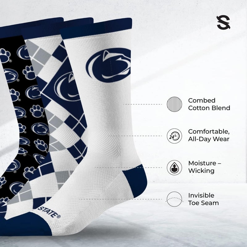 Strideline Store Mens NCAA Dress Socks- The Executive 3 Pack-One Size Fits Most - Image 2